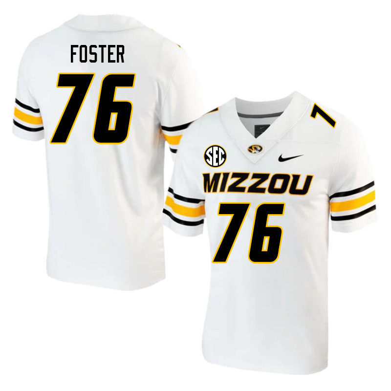 Men #76 Javon Foster Missouri Tigers College 2023 Football Stitched Jerseys Sale-White - Click Image to Close